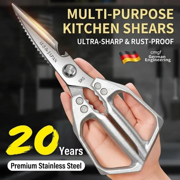 ✂️ Premium Japanese Steel Kitchen Shears 🧑🍳 Multi‑Purpose Heavy‑Duty Scissors For Meat, Fish & Fresh Herbs