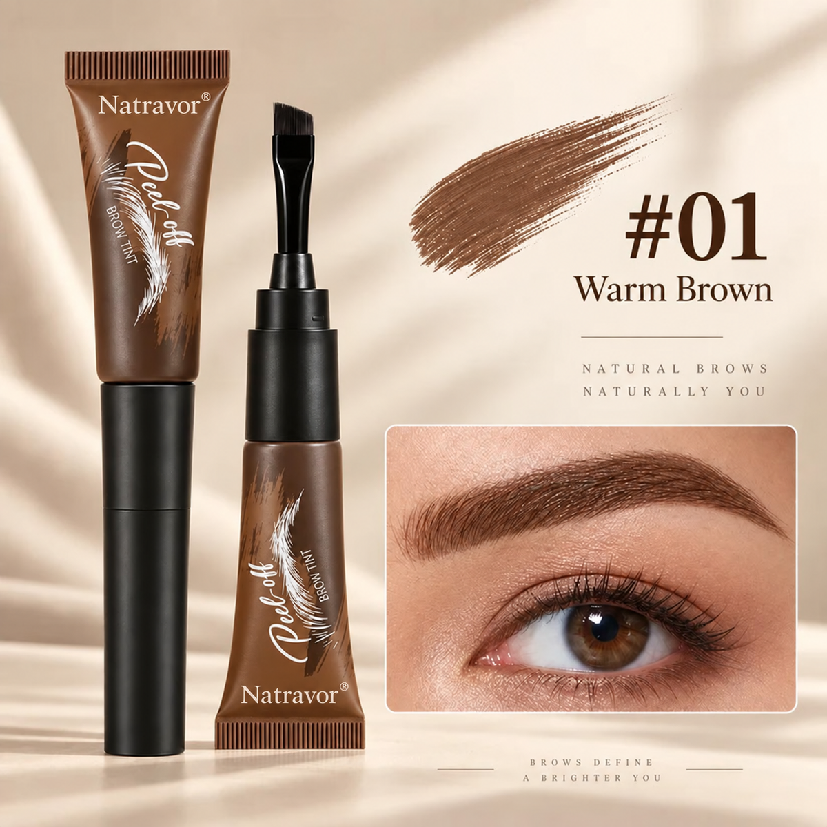 Natravor® Peel-Off Brow Tint – Long-Wear Waterproof Eyebrow Gel