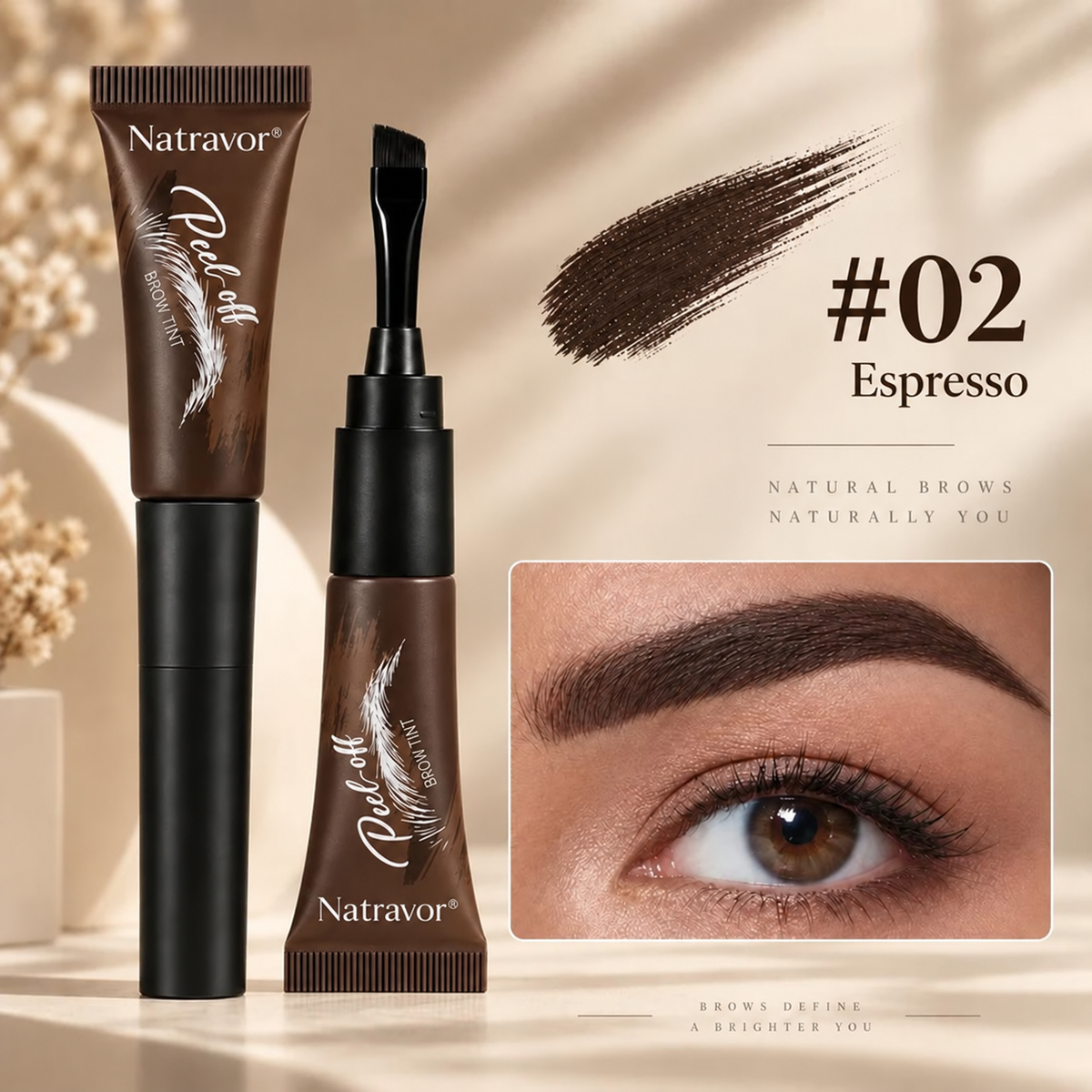 Natravor® Peel-Off Brow Tint – Long-Wear Waterproof Eyebrow Gel