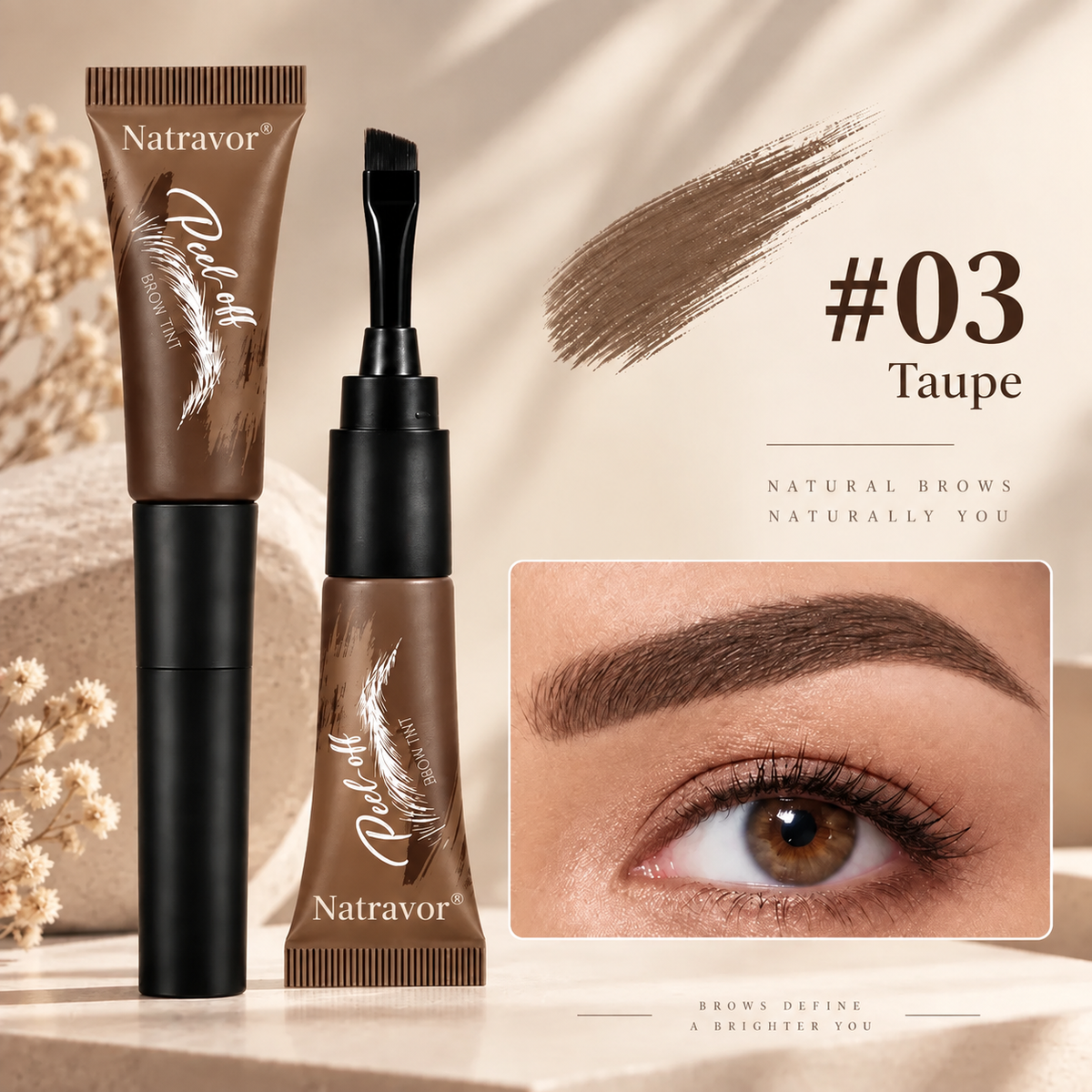 Natravor® Peel-Off Brow Tint – Long-Wear Waterproof Eyebrow Gel