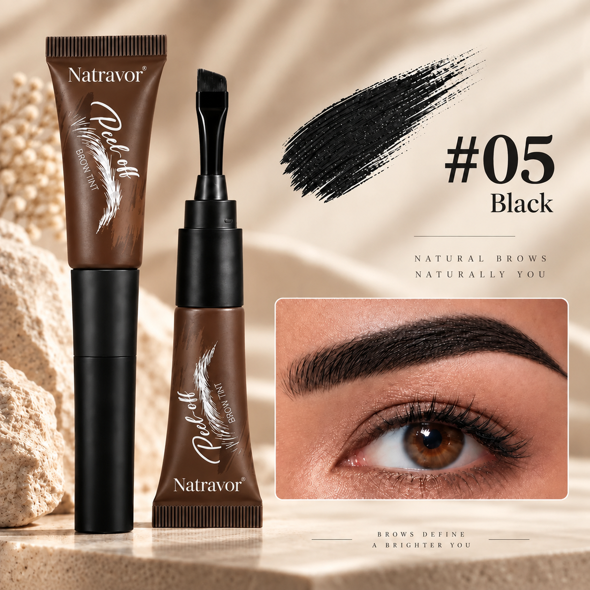 Natravor® Peel-Off Brow Tint – Long-Wear Waterproof Eyebrow Gel