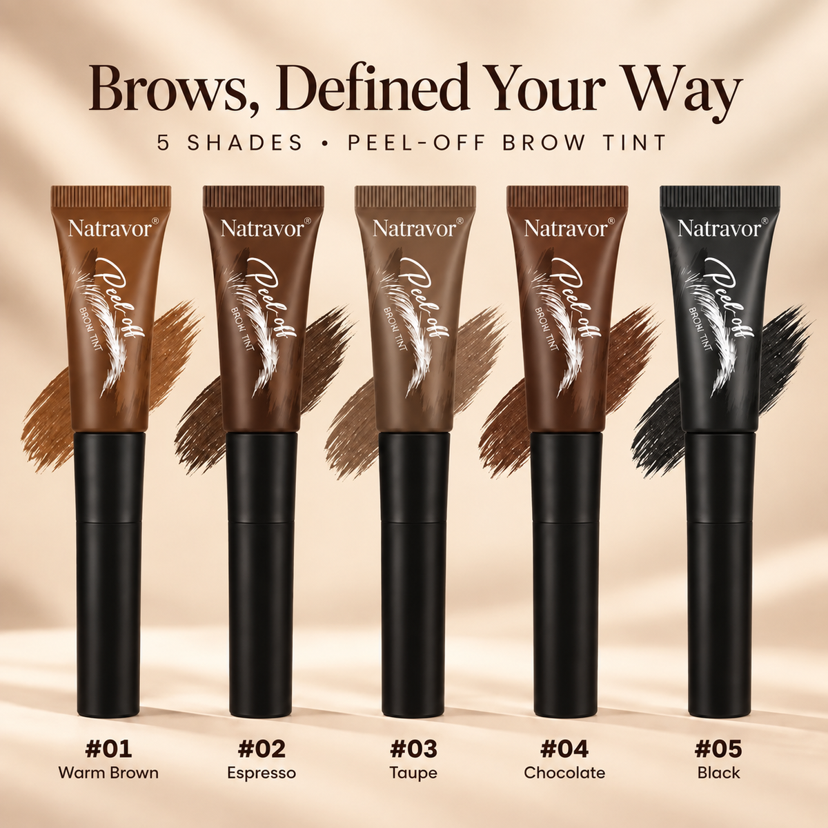 Natravor® Peel-Off Brow Tint – Long-Wear Waterproof Eyebrow Gel