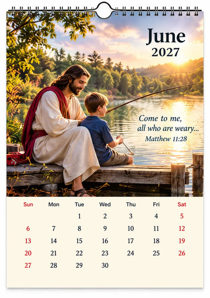 ✝️ 2027 Seasons of Faith Wall Calendar | 12 Months of Christian-Inspired Artwork, Peaceful Countryside Scenes & Shepherd Imagery