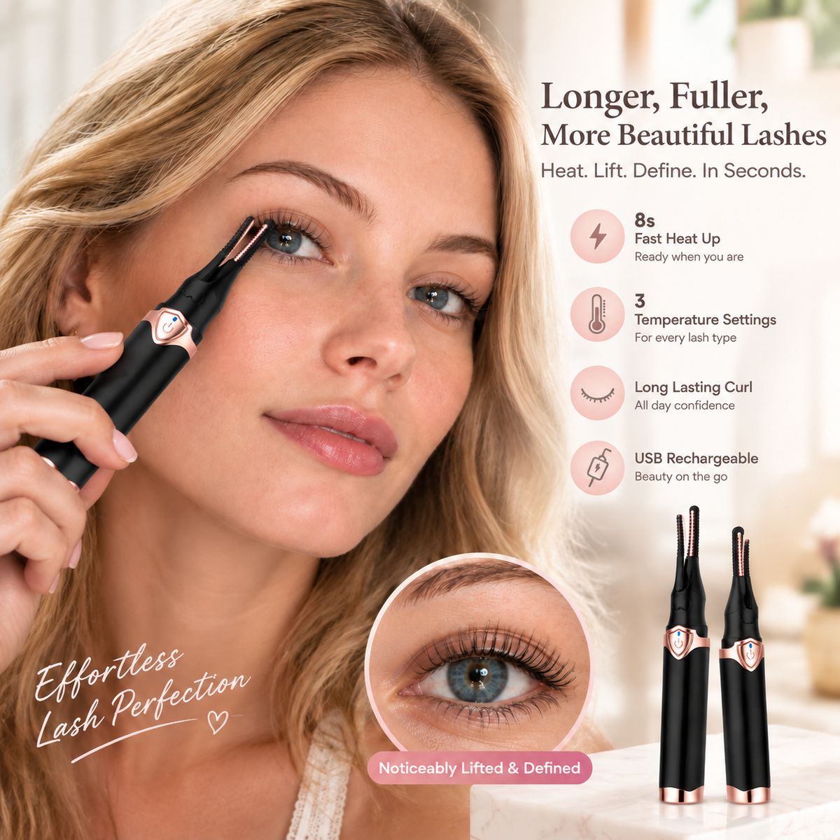 Rechargeable Heated Eyelash Curler