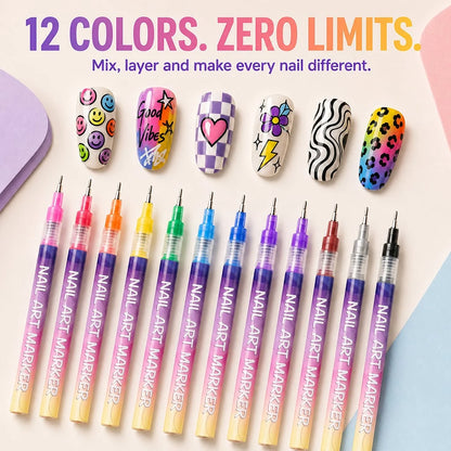 🔥Last Day 50%OFF🎨12 Colors Nail Art Pens Set