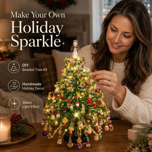 🎄Last Day 49% OFF – ✨ DIY Beaded Christmas Tree Kit – 🎅Create Your Own Sparkling Holiday Decoration