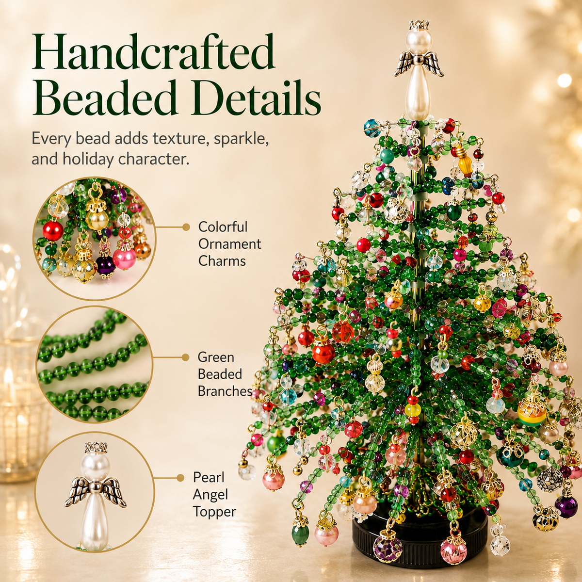 🎄Last Day 49% OFF – ✨ DIY Beaded Christmas Tree Kit – 🎅Create Your Own Sparkling Holiday Decoration