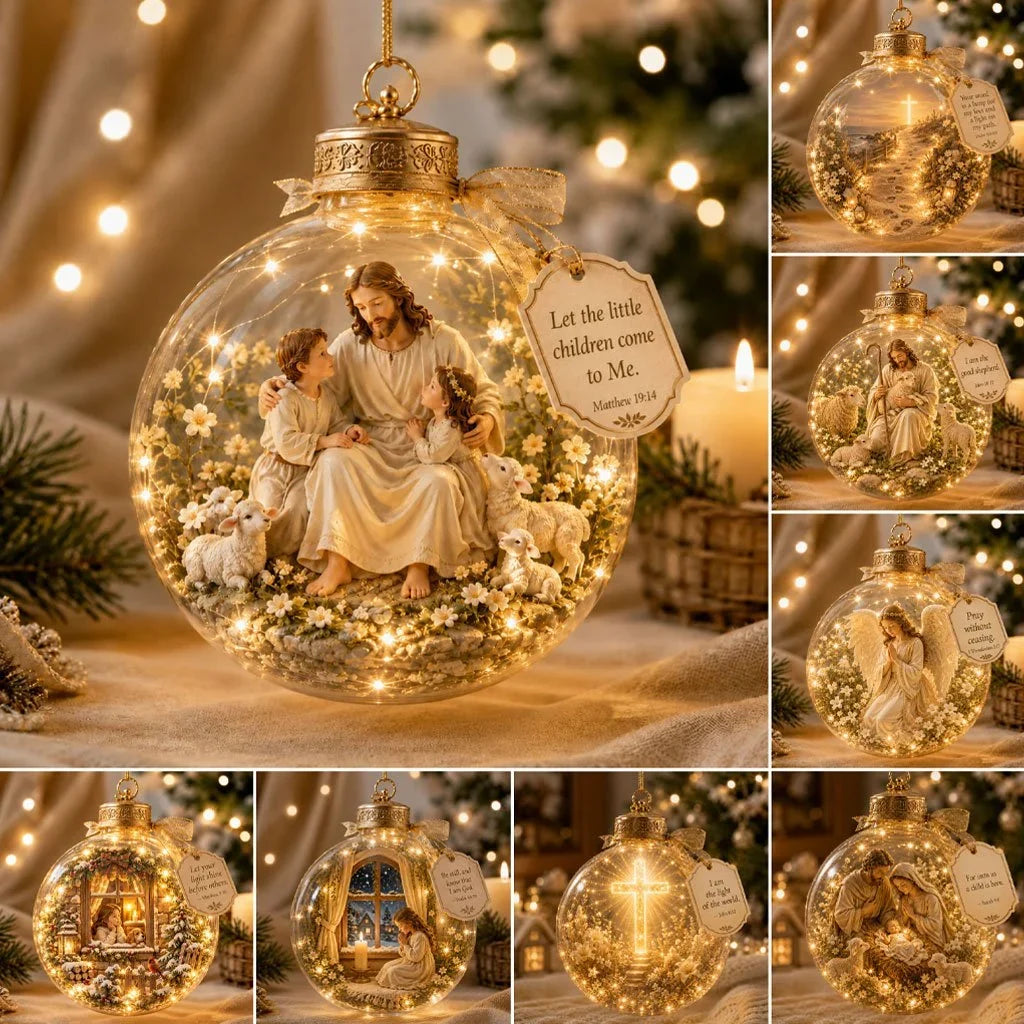 🔥Last Day 50% OFF - Illuminated Christian Scripture Keepsake Ornaments