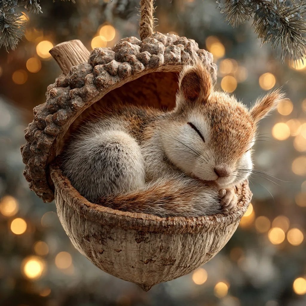 🎁❤️ Forest Animal Acorn Ornaments – Cozy Forest Christmas Ornaments （ 2D ）