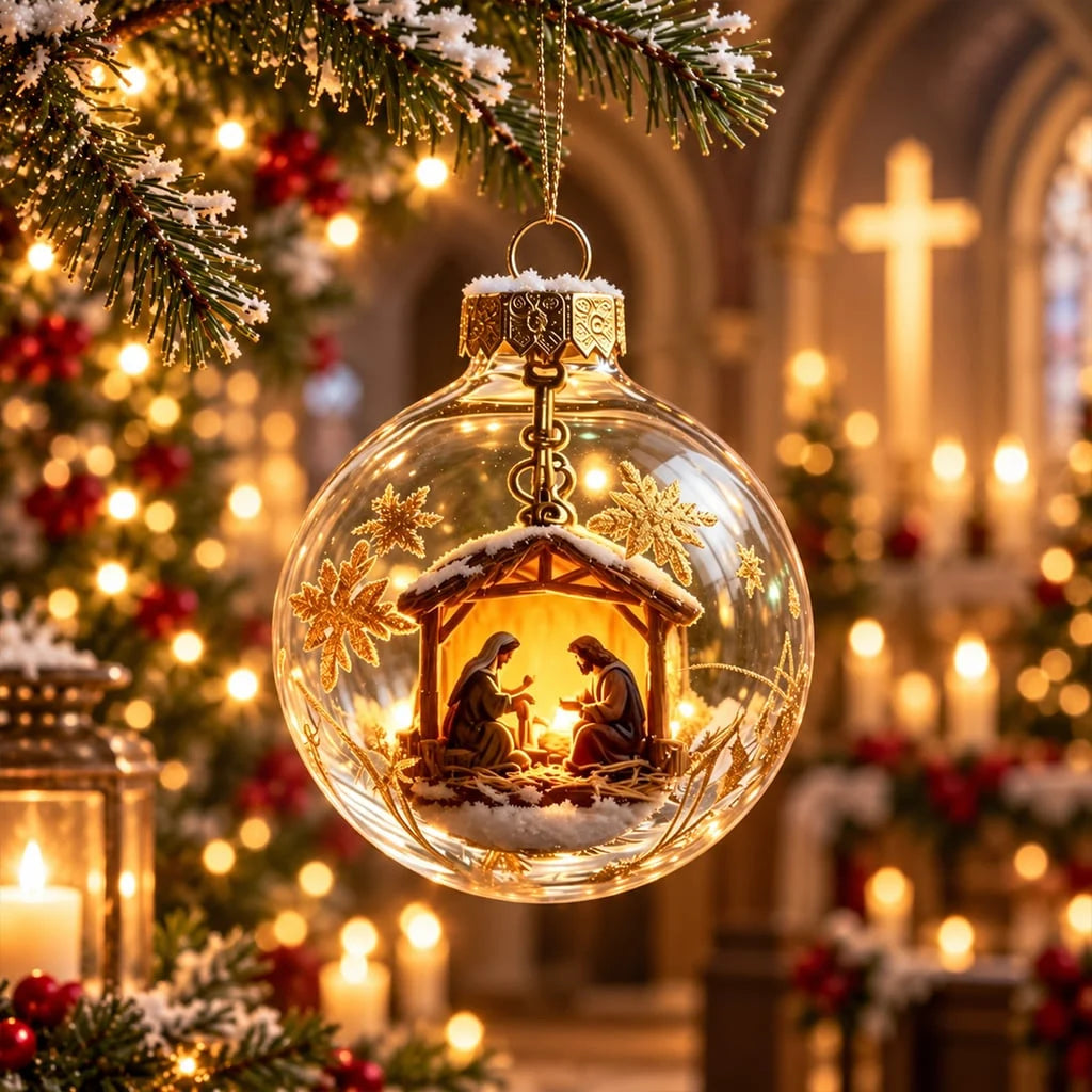 🎄✨ Christian Christmas Ornaments – Jesus & Nativity Scene Hanging Decorations