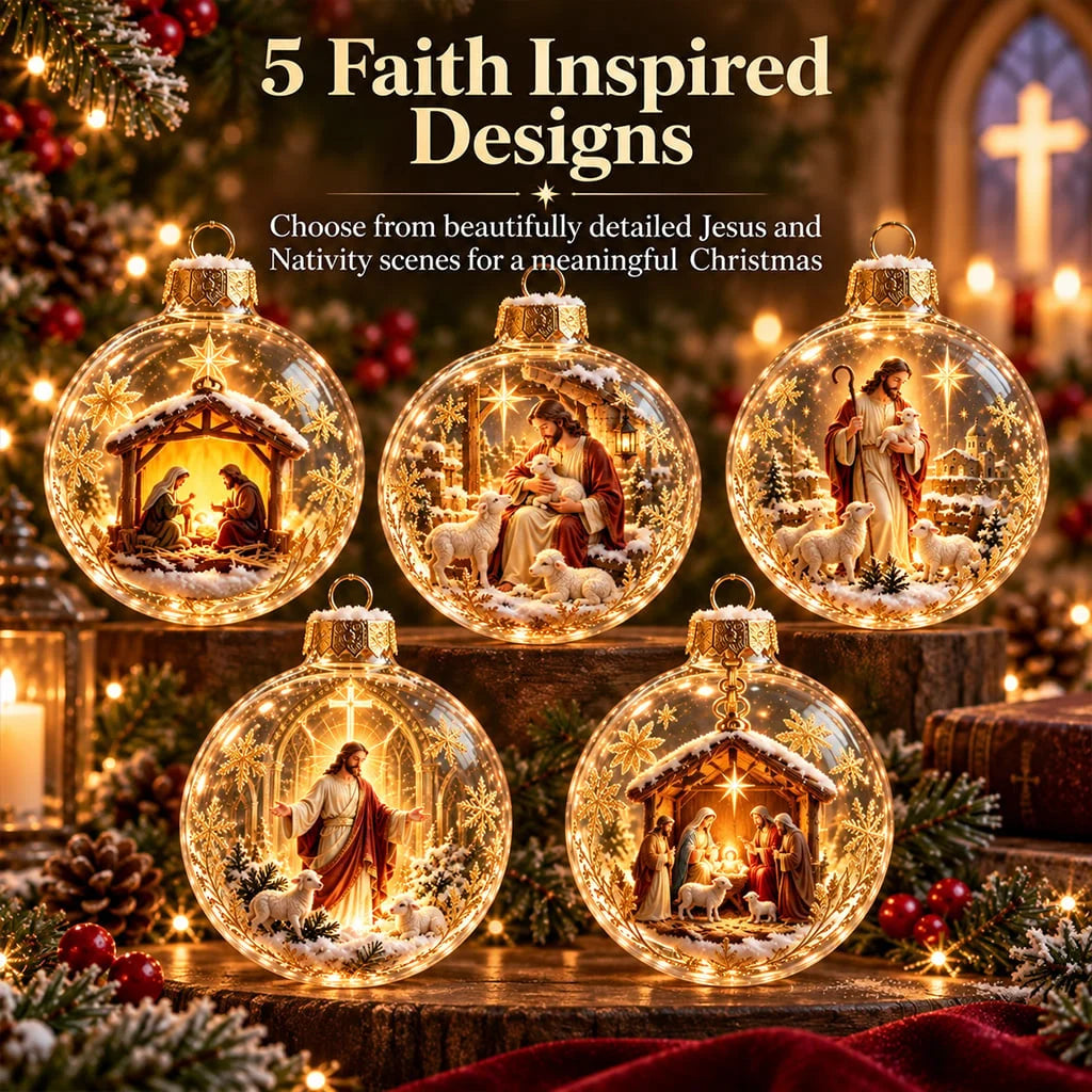 🎄✨ Christian Christmas Ornaments – Jesus & Nativity Scene Hanging Decorations
