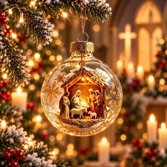 🎄✨ Christian Christmas Ornaments – Jesus & Nativity Scene Hanging Decorations