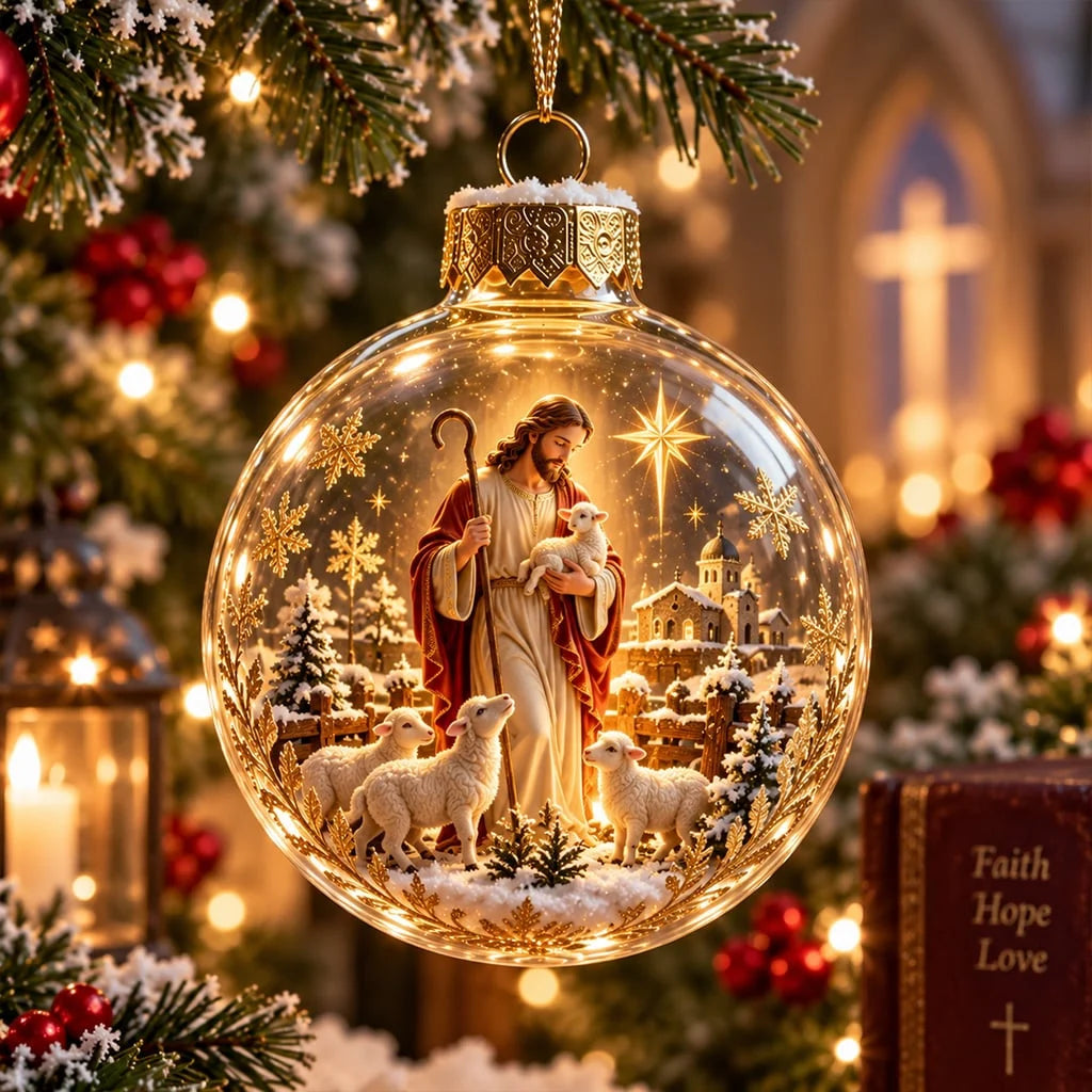 🎄✨ Christian Christmas Ornaments – Jesus & Nativity Scene Hanging Decorations