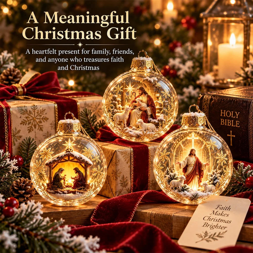 🎄✨ Christian Christmas Ornaments – Jesus & Nativity Scene Hanging Decorations