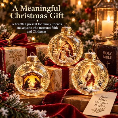 🎄✨ Christian Christmas Ornaments – Jesus & Nativity Scene Hanging Decorations