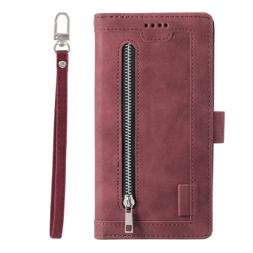 Luxury Zipper Wallet Phone Case for iPhone