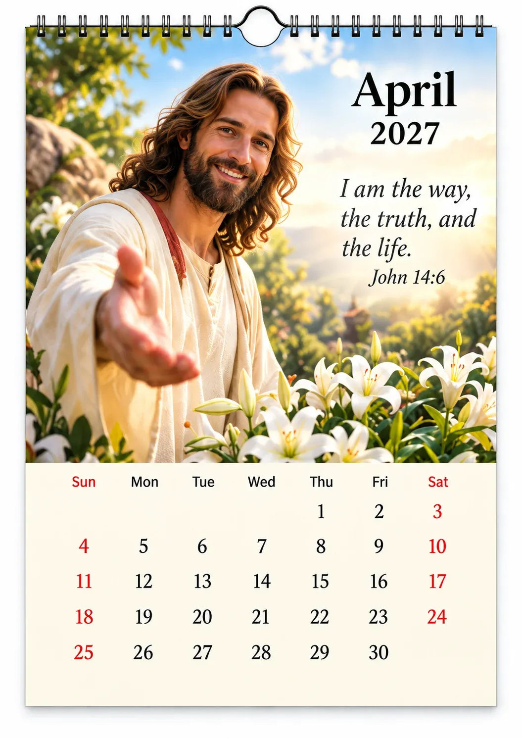 ✝️ 2027 Seasons of Faith Wall Calendar | 12 Months of Christian-Inspired Artwork, Peaceful Countryside Scenes & Shepherd Imagery