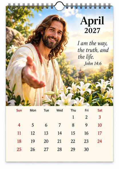 ✝️ 2027 Seasons of Faith Wall Calendar | 12 Months of Christian-Inspired Artwork, Peaceful Countryside Scenes & Shepherd Imagery