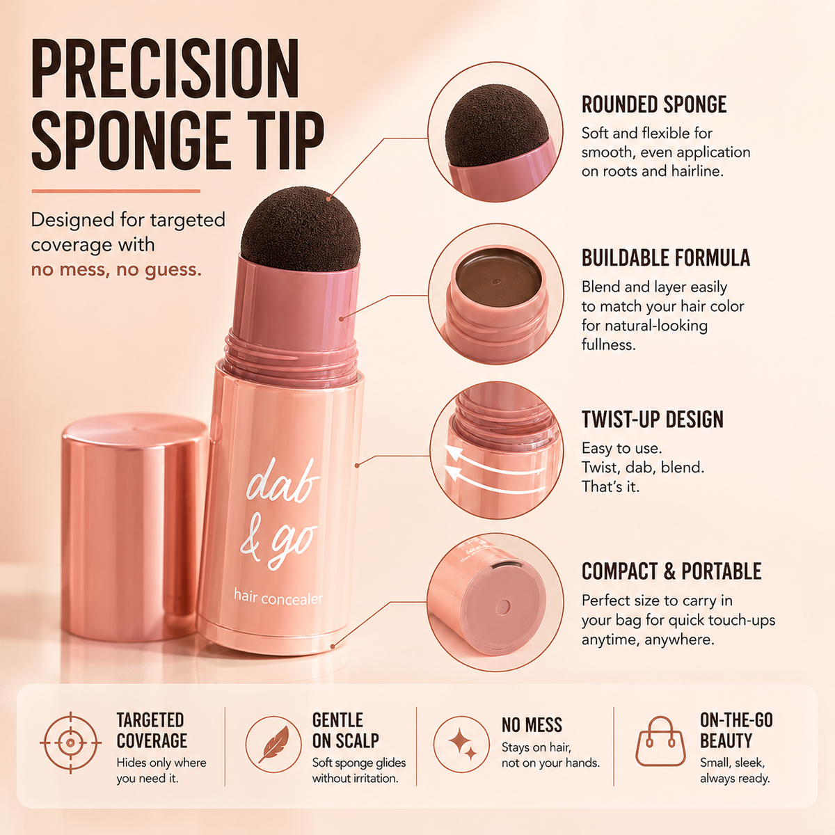 ✨ Instant Hairline Concealer Stick Waterproof Root Cover Up Powder 💖