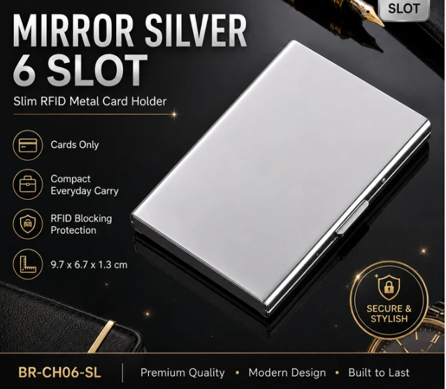 Mirror Silver card holder