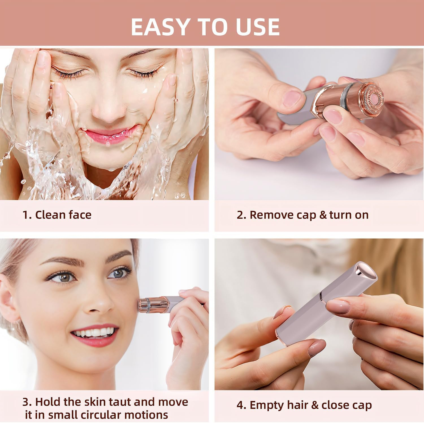 2 in 1 facial & eyebrow hair trimmer for Women,Portable Rechargeable Shaver