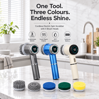 Electric Spin Scrubber,5 Heads Handheld Power Scrubber