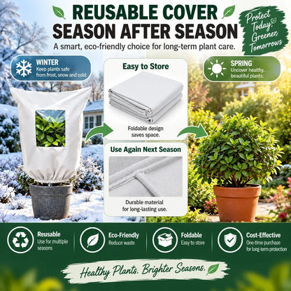 🔥Last Day 60% OFF🌿 WINTER GARDEN ESSENTIAL | Plant Frost Protection Cover – Breathable Reusable Cover for Shrubs, Pots & Young Trees