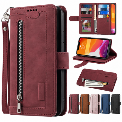 Luxury Zipper Wallet Phone Case for iPhone