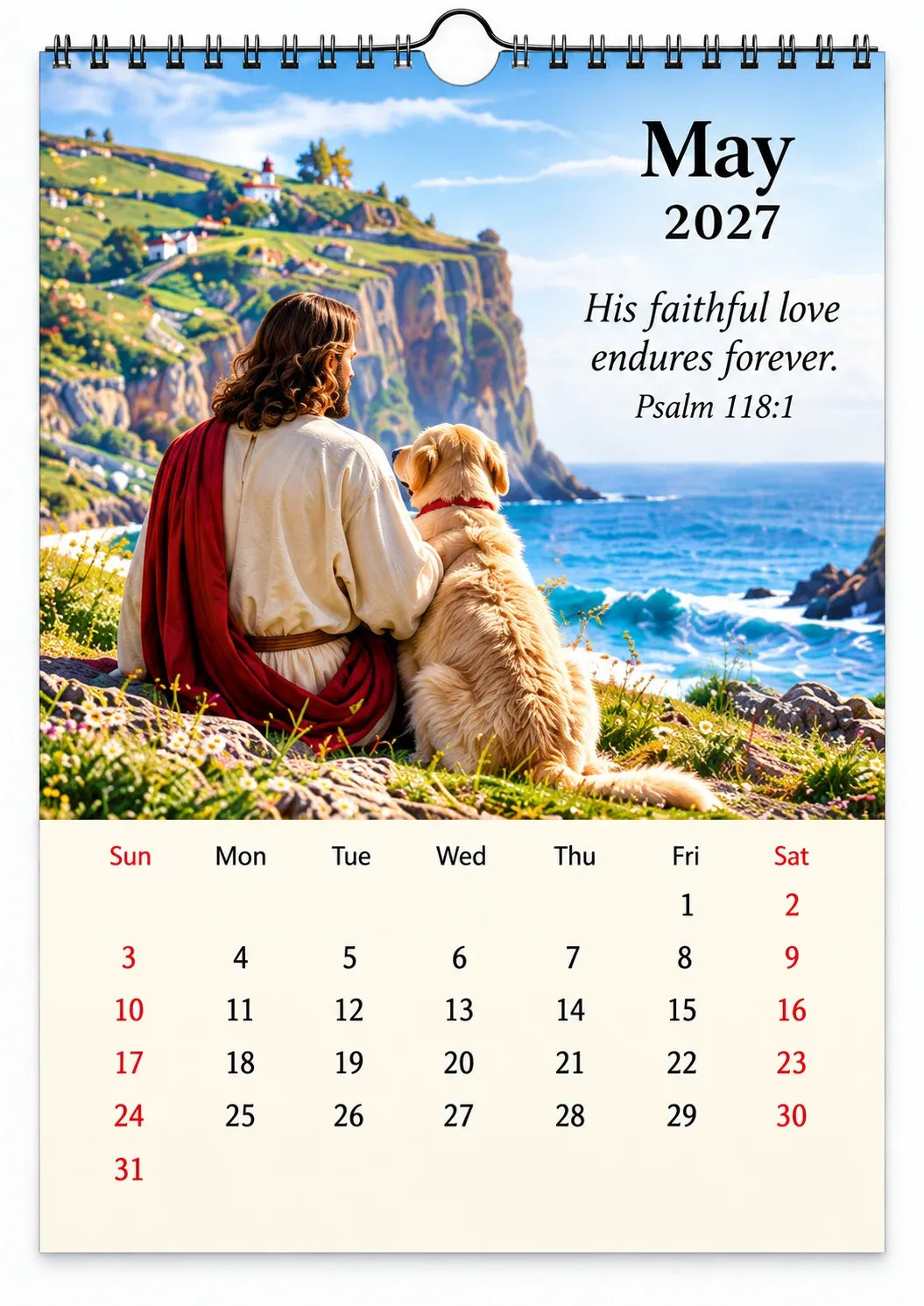 ✝️ 2027 Seasons of Faith Wall Calendar | 12 Months of Christian-Inspired Artwork, Peaceful Countryside Scenes & Shepherd Imagery