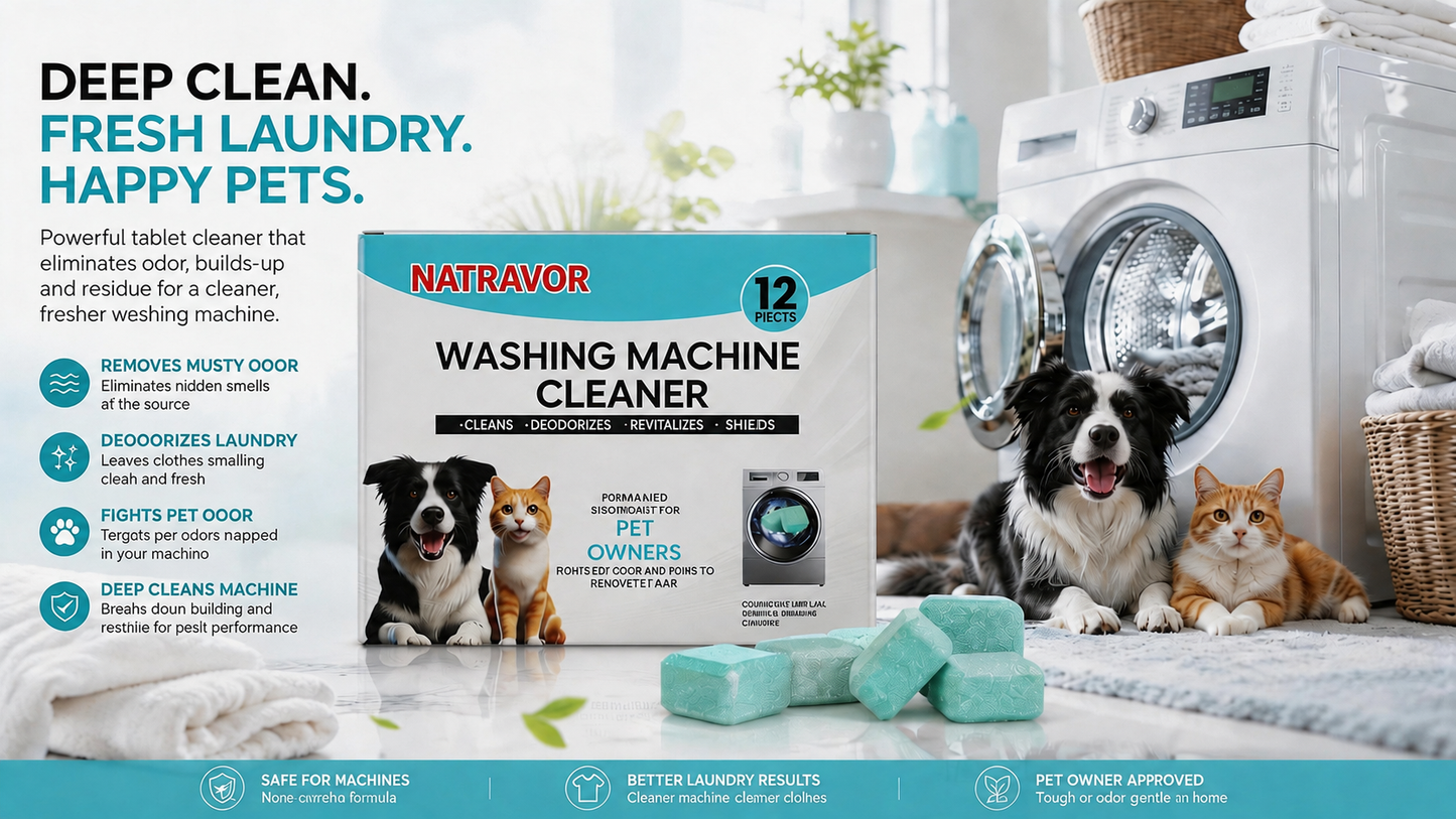 🔥Enjoy 49% OFF today--Washing Machine Cleaner Tablets – Deep Clean Washer Odors, Residue & Pet Hair Buildup