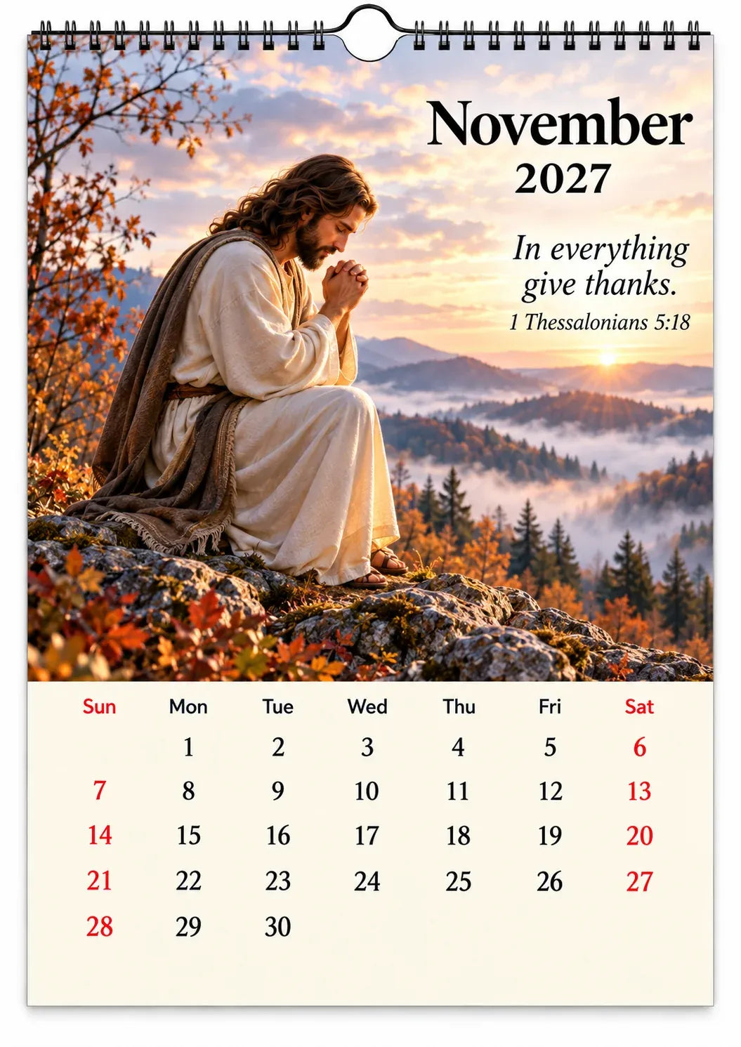 ✝️ 2027 Seasons of Faith Wall Calendar | 12 Months of Christian-Inspired Artwork, Peaceful Countryside Scenes & Shepherd Imagery