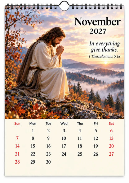 ✝️ 2027 Seasons of Faith Wall Calendar | 12 Months of Christian-Inspired Artwork, Peaceful Countryside Scenes & Shepherd Imagery