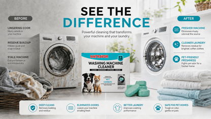 🔥Enjoy 49% OFF today--Washing Machine Cleaner Tablets – Deep Clean Washer Odors, Residue & Pet Hair Buildup