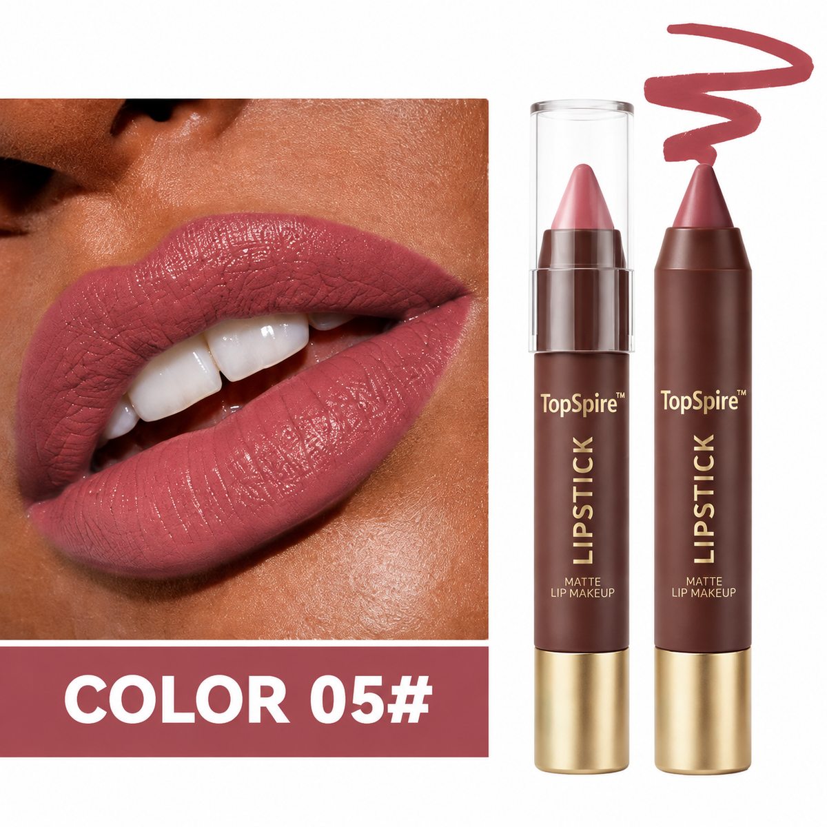 TopSpire™ 6PCS/Set Luxury Matte Lipstick – Soft Velvet Finish & All-Day Color