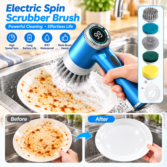 Electric Spin Scrubber,5 Heads Handheld Power Scrubber