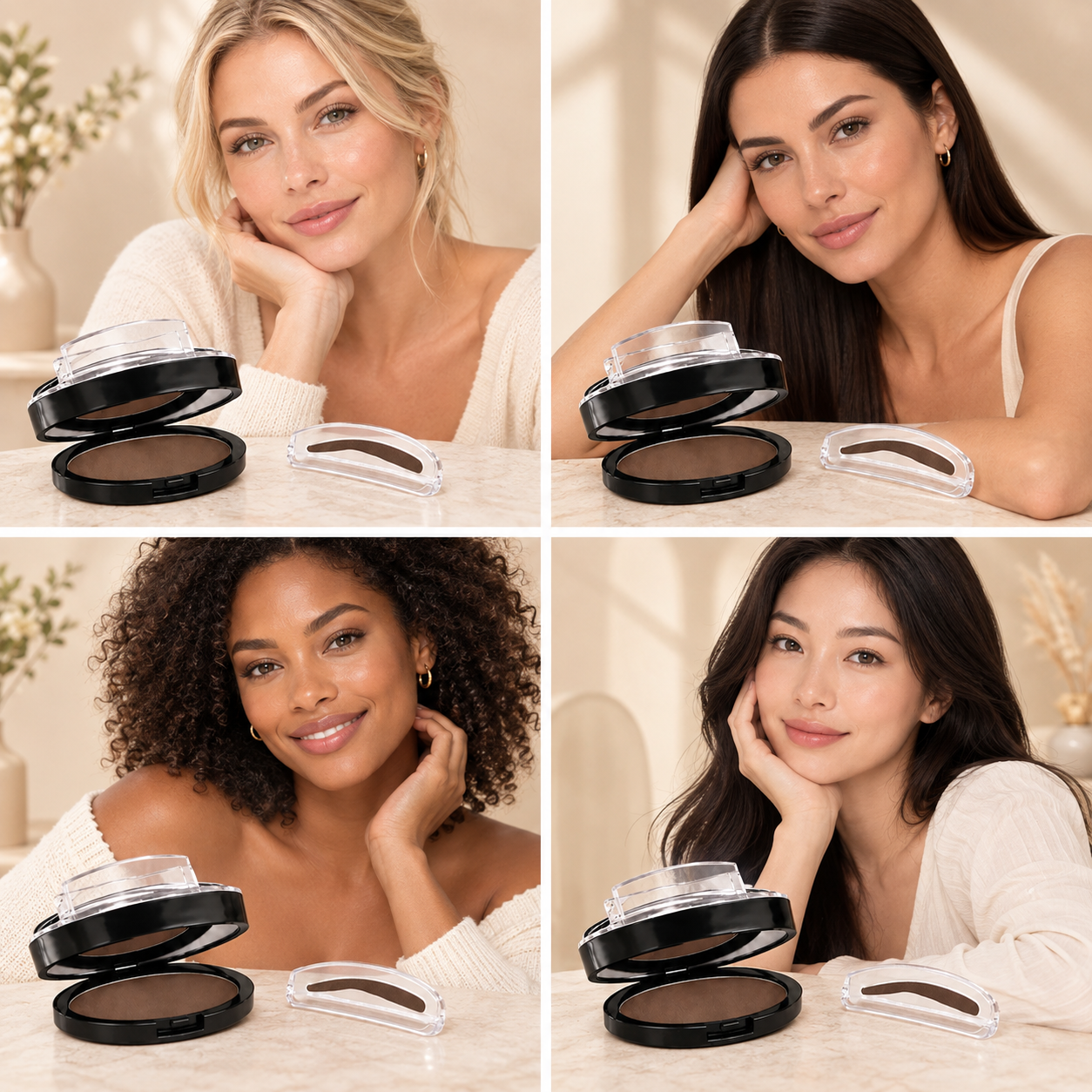Adult white woman using Brow Stamp