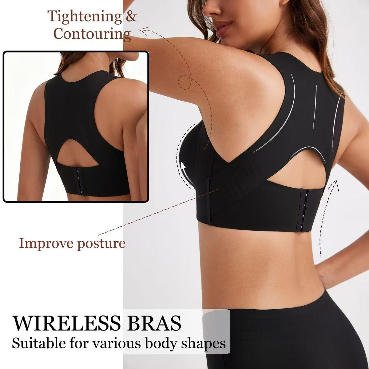 ✨ Front-Closure Posture Bra | Wireless & Breathable ☁️