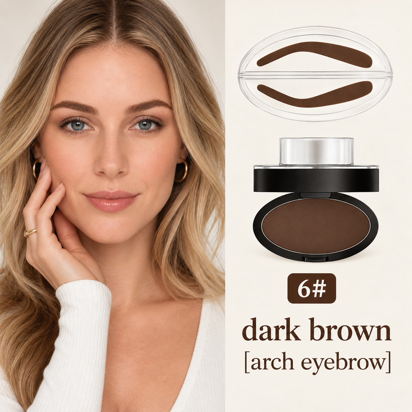 Adult white woman dark brown brow shade