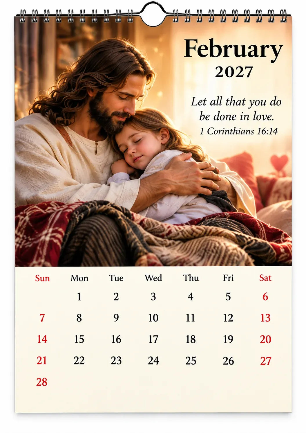 ✝️ 2027 Seasons of Faith Wall Calendar | 12 Months of Christian-Inspired Artwork, Peaceful Countryside Scenes & Shepherd Imagery