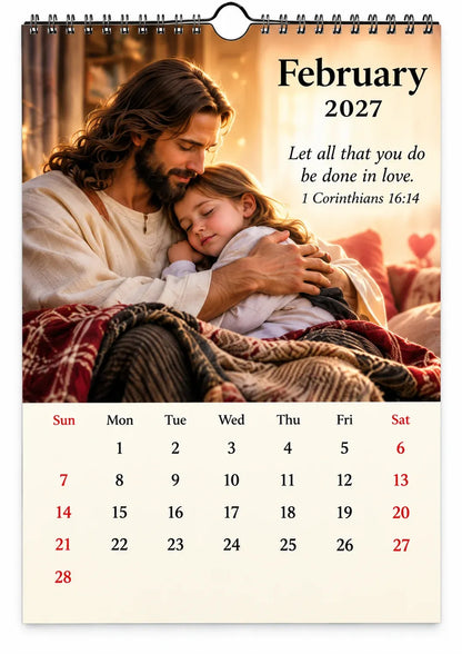 ✝️ 2027 Seasons of Faith Wall Calendar | 12 Months of Christian-Inspired Artwork, Peaceful Countryside Scenes & Shepherd Imagery