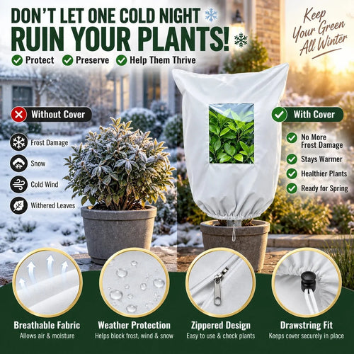 🔥Last Day 60% OFF🌿 WINTER GARDEN ESSENTIAL | Plant Frost Protection Cover – Breathable Reusable Cover for Shrubs, Pots & Young Trees