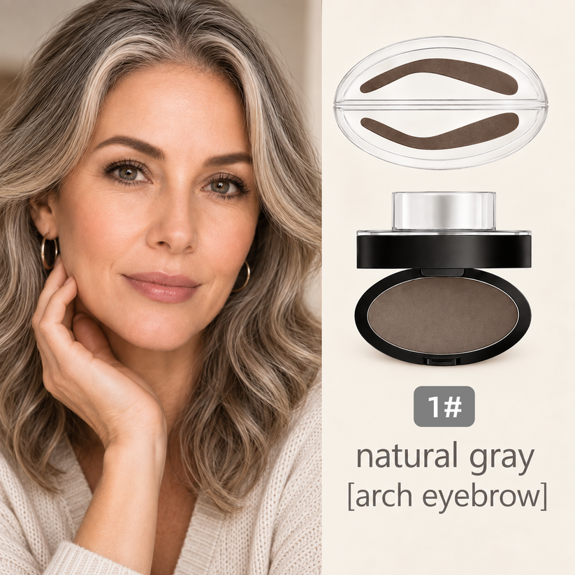 Adult white woman natural gray brow shade
